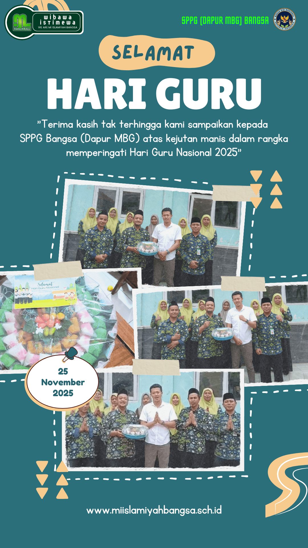 Gambar Sinergi Berkah: SPPG Kebasen-Bangsa (Dapur MBG) Beri Kejutan Manis, Kuatkan Semangat Guru MI Islamiyah Bangsa