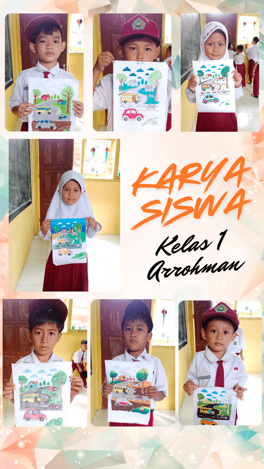 Kreativitas Sejak Dini: Siswa Kelas I Ar-Rahman MI Islamiyah Bangsa Tampilkan Karya Seni Rupa Penuh Warna