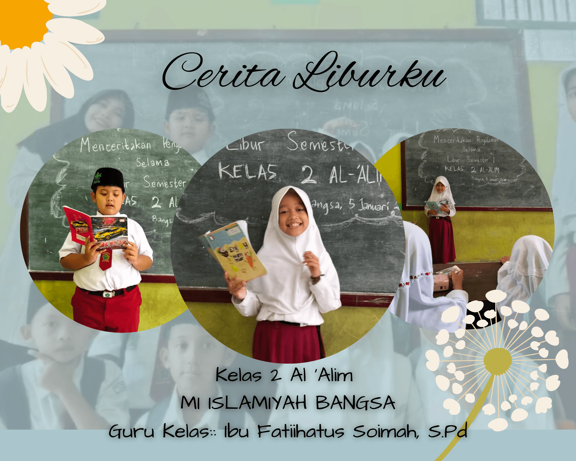 Semangat Baru di Hari Pertama: Siswa Kelas 2 Al-Alim MI Islamiyah Bangsa Berbagi Kisah Liburan