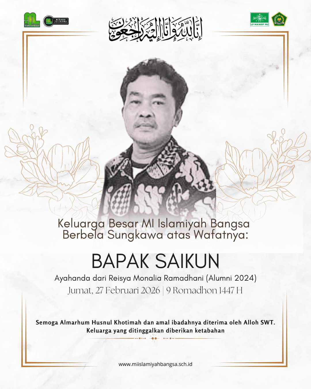 [ KELUARGA BESAR MI ISLAMIYAH BANGSA BERDUKA ]