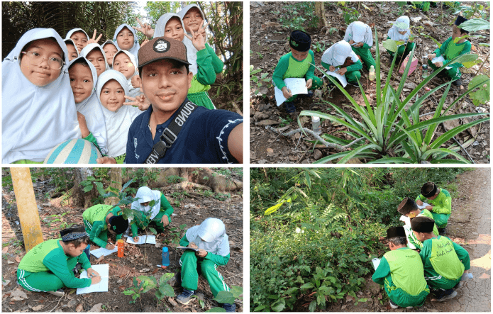 Misi IPAS di Alam Terbuka: Kelas IV Ar-Rasyid MI Islamiyah Bangsa Tuntaskan Penelitian Bentuk Daun