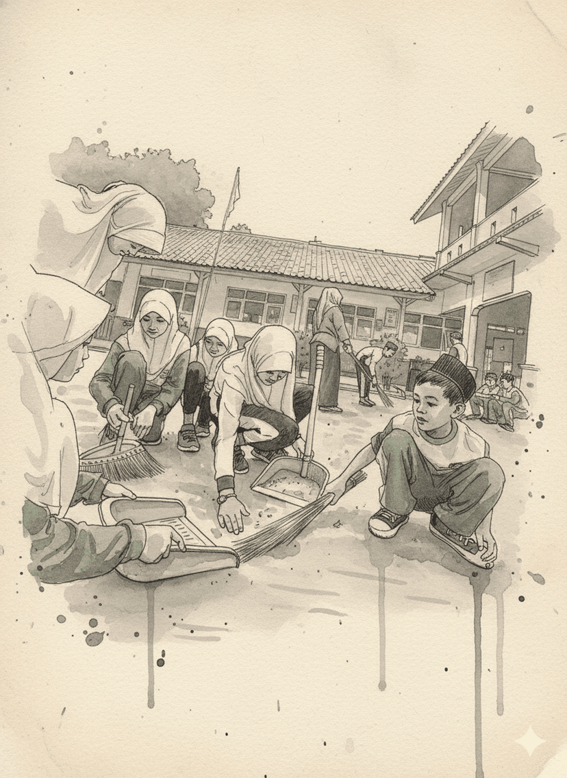 Harmoni Siswa dalam Menjaga Lingkungan Madrasah